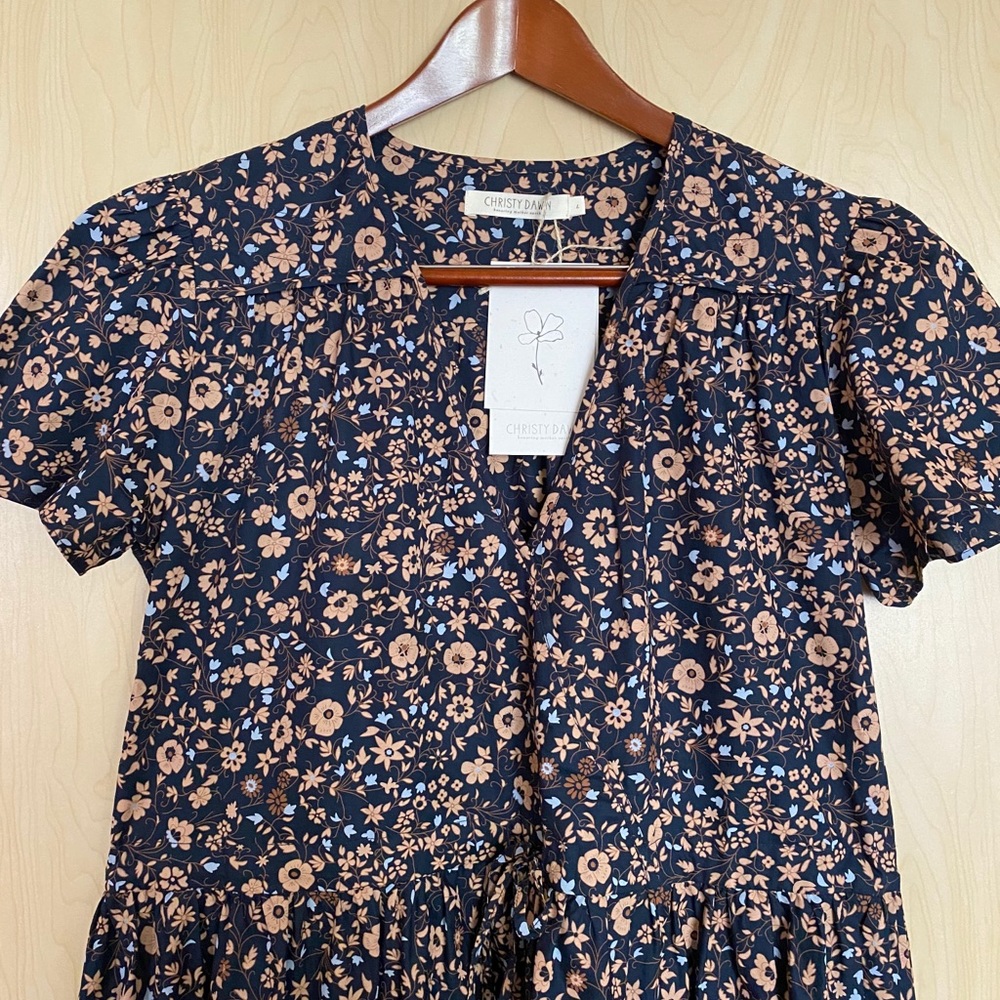 Christy Dawn - The Dawn Dress in Navy Anemone Vine